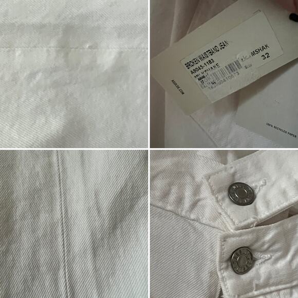 Agolde Broken Waistband Jeans In Milkshake White Size 32 - Picture 8 of 14